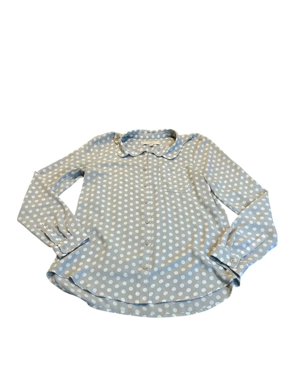 LOFT gray polkadot button down